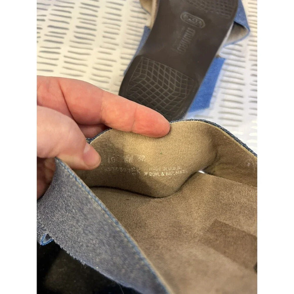 Munro Extra Light Walking Wedge Blue Denim Cork Cross Slip On Flats Sz‎ 10 - Picture 7 of 8